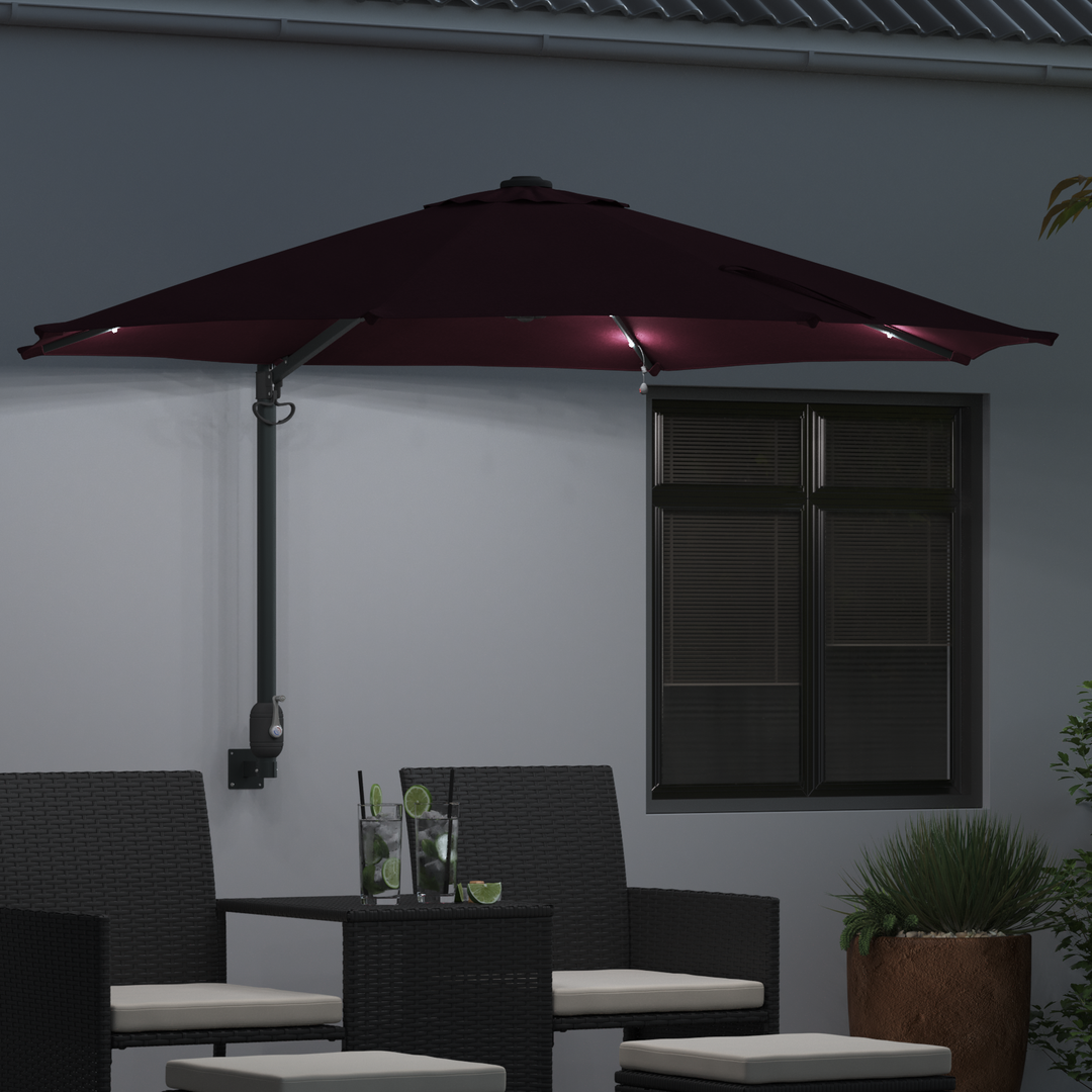 Havesol Bordeaux Rød 248 x 248 x 148 cm Polyester og Stål