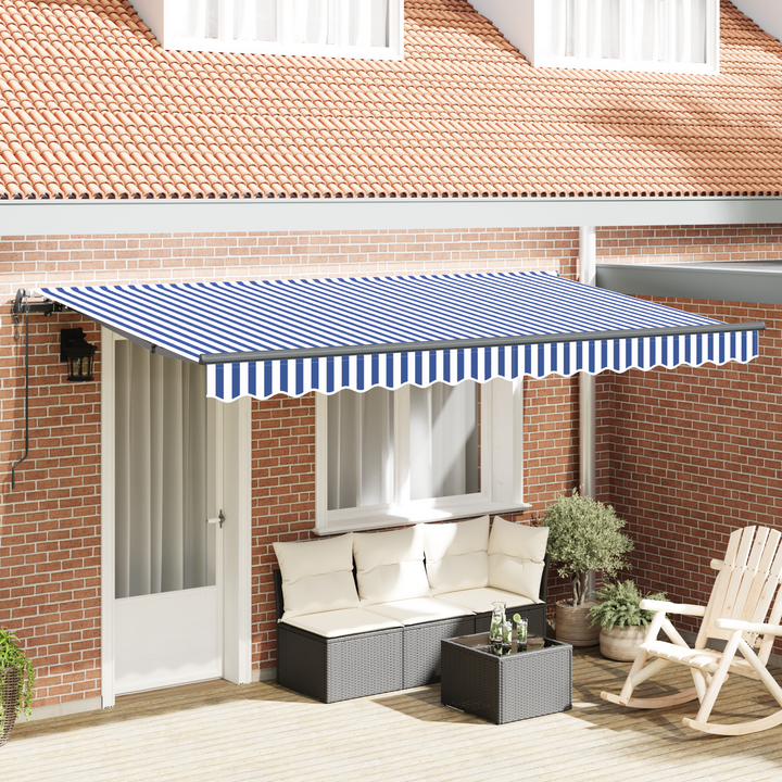 Utrækkelig Markise Blå 350 x 200 cm Stof