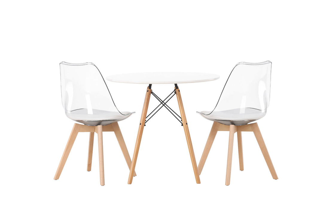 Venture Home Danburi Dining Table - Woodlook / Woodlook MDF +Edvin Dining Chair - Nature / PET (seat cushion white) PET surface,seat with usual sponge _2