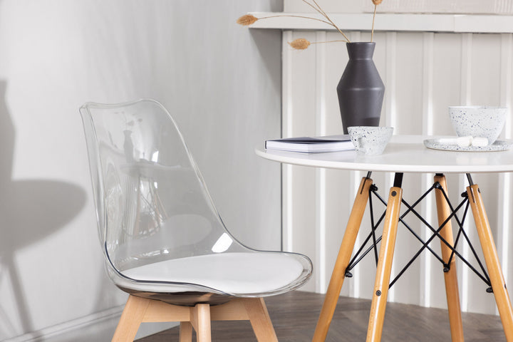Venture Home Danburi Dining Table - Woodlook / Woodlook MDF +Edvin Dining Chair - Nature / PET (seat cushion white) PET surface,seat with usual sponge _2