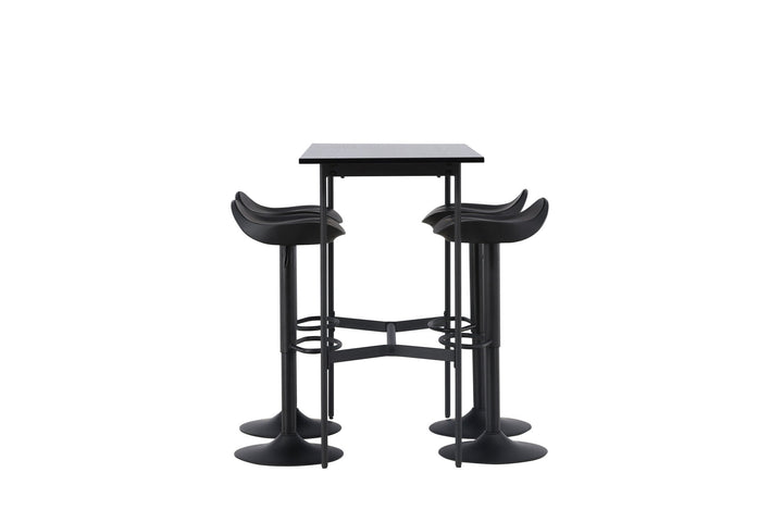 Venture Home Rax Bar Table 120*60 - Black / Black MDF +Adesto Bar Chair - Black / Matte black ABS _4