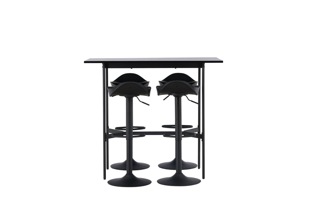 Venture Home Rax Bar Table 120*60 - Black / Black MDF +Adesto Bar Chair - Black / Matte black ABS _4