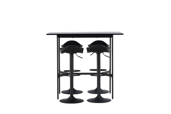 Venture Home Rax Bar Table 120*60 - Black / Black MDF +Adesto Bar Chair - Black / Matte black ABS _4