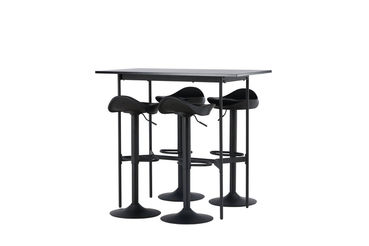 Venture Home Rax Bar Table 120*60 - Black / Black MDF +Adesto Bar Chair - Black / Matte black ABS _4