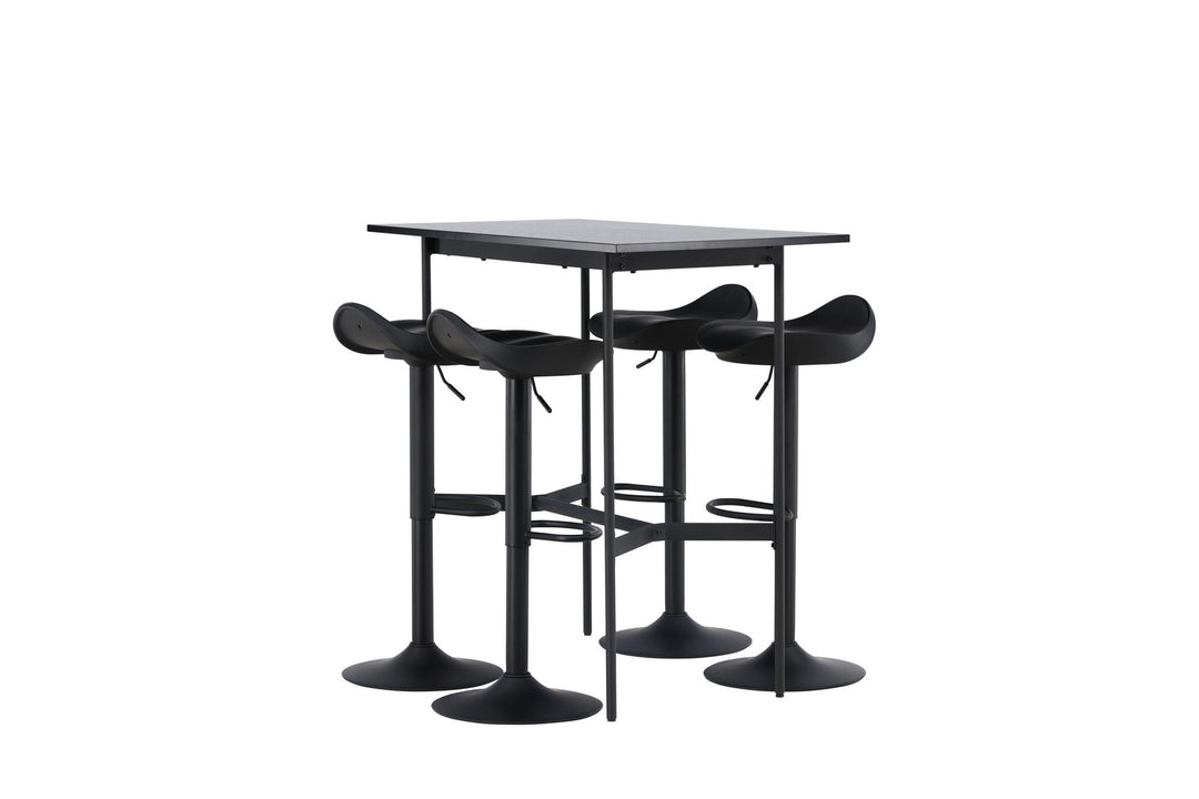 Venture Home Rax Bar Table 120*60 - Black / Black MDF +Adesto Bar Chair - Black / Matte black ABS _4