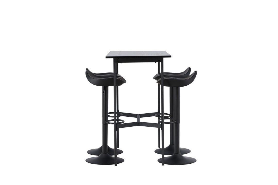 Venture Home Rax Bar Table 120*60 - Black / Black MDF +Adesto Bar Chair - Black / Matte black ABS _4