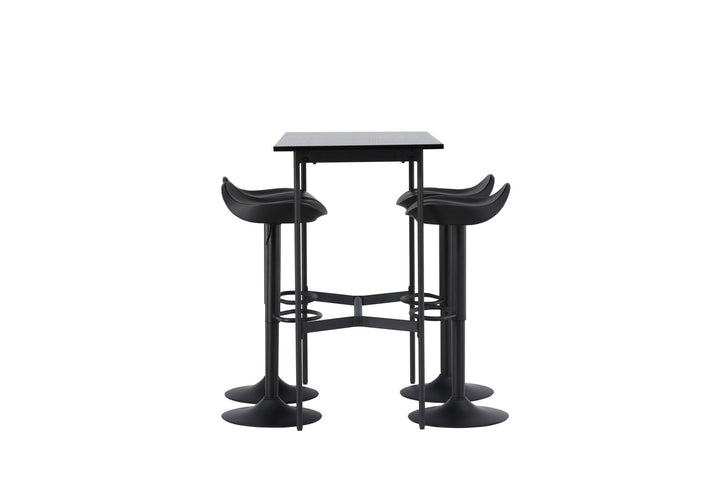 Venture Home Rax Bar Table 120*60 - Black / Black MDF +Adesto Bar Chair - Black / Matte black ABS _4