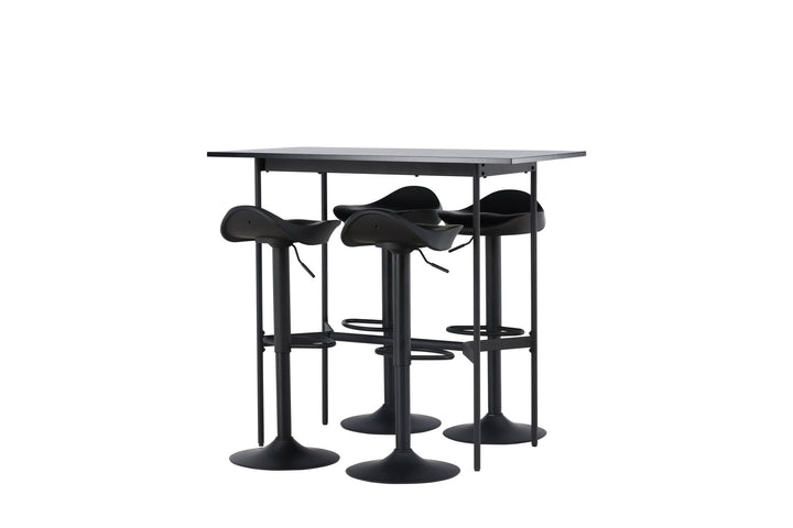 Venture Home Rax Bar Table 120*60 - Black / Black MDF +Adesto Bar Chair - Black / Matte black ABS _4