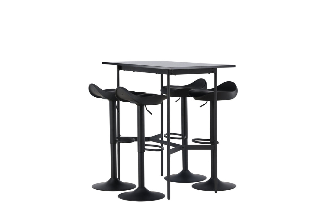 Venture Home Rax Bar Table 120*60 - Black / Black MDF +Adesto Bar Chair - Black / Matte black ABS _4