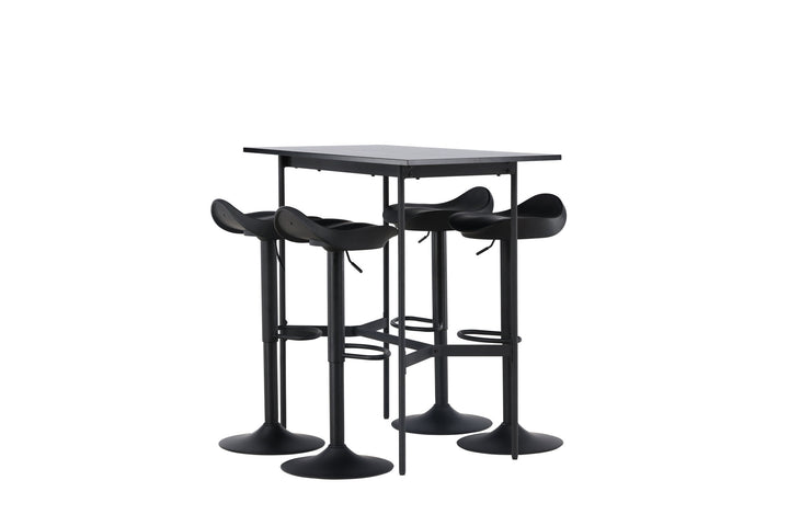 Venture Home Rax Bar Table 120*60 - Black / Black MDF +Adesto Bar Chair - Black / Matte black ABS _4