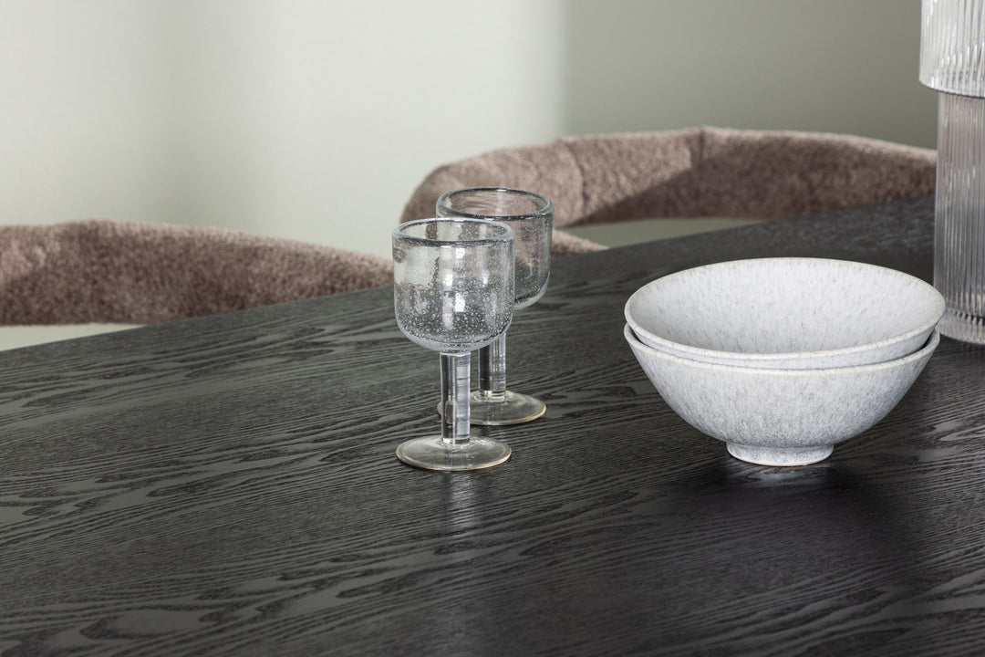 Venture Home Isolde Dining Table 180*75 - Black / Black MDF +Morning Dining Chair - Black / Black Boucle _4