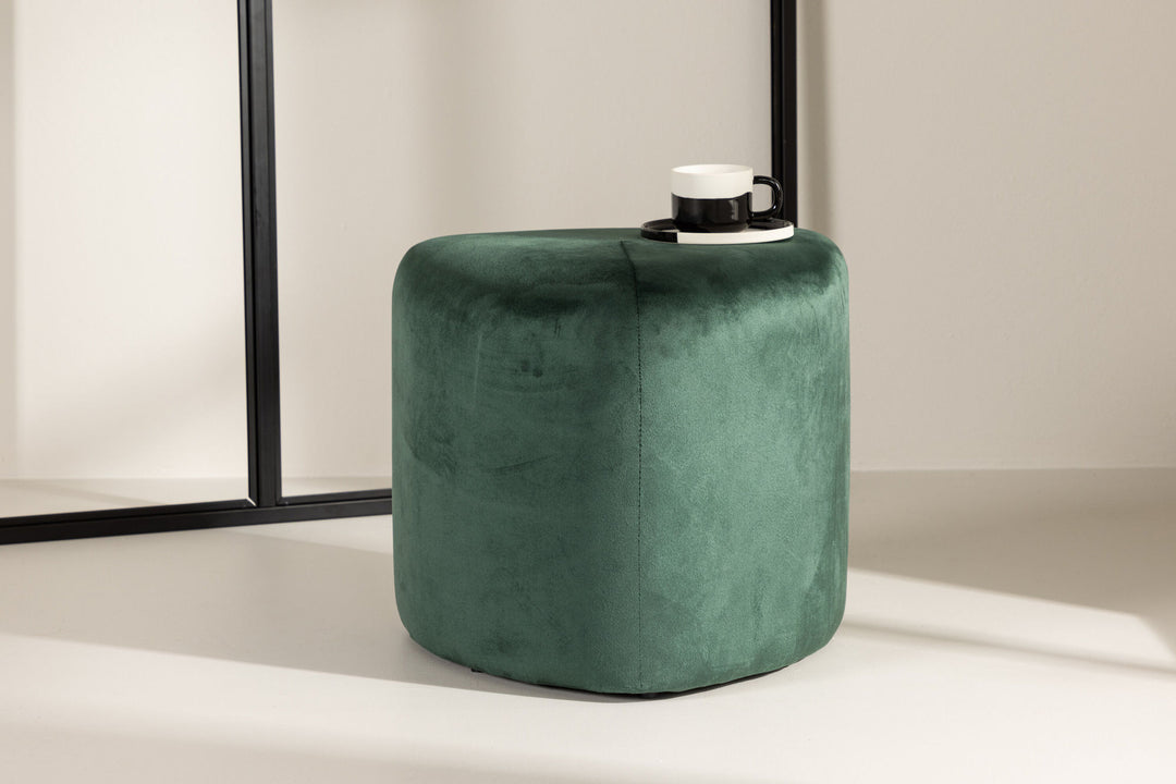 Venture Home Peg Pouf - Green Velvet