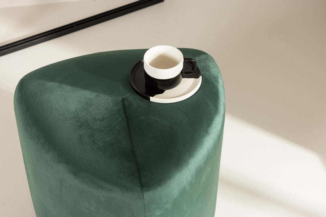 Venture Home Peg Pouf - Green Velvet