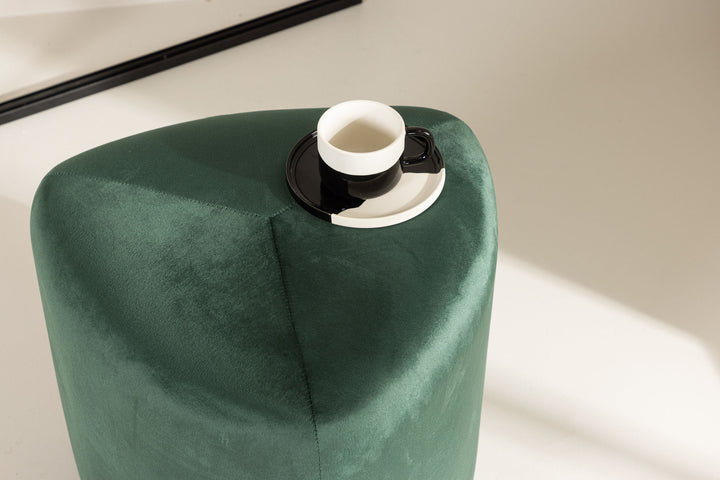 Venture Home Peg Pouf - Green Velvet
