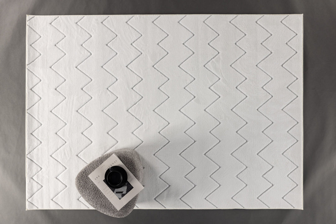 Venture Home Fia Polyester Shaggy - 230*160-  -Rectangular-White