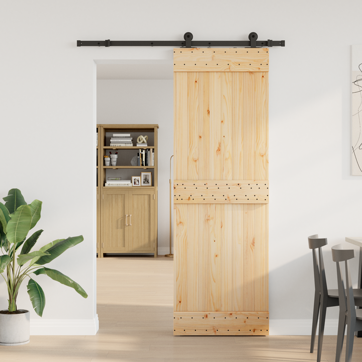 Skydedør NARVIK Naturfarvet og sort 70 x 210 cm (152,5 cm)