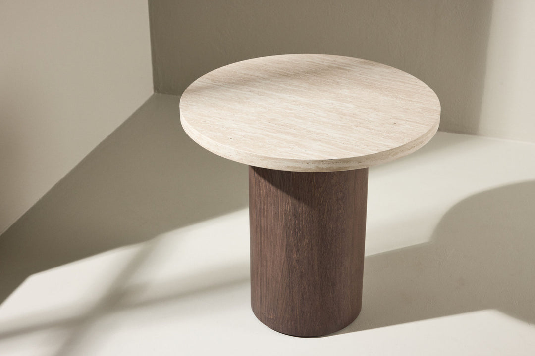 Venture Home Megg Sofa Table ø50x50 cm - Mocca/ Travertinelook