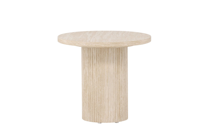 Venture Home Härön Sofa Table ø50x45 cm - Travertinelook