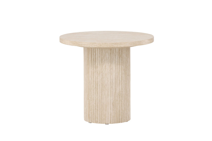 Venture Home Härön Sofa Table ø50x45 cm - Travertinelook