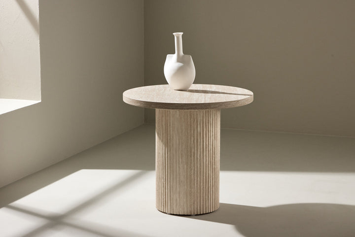 Venture Home Härön Sofa Table ø50x45 cm - Travertinelook