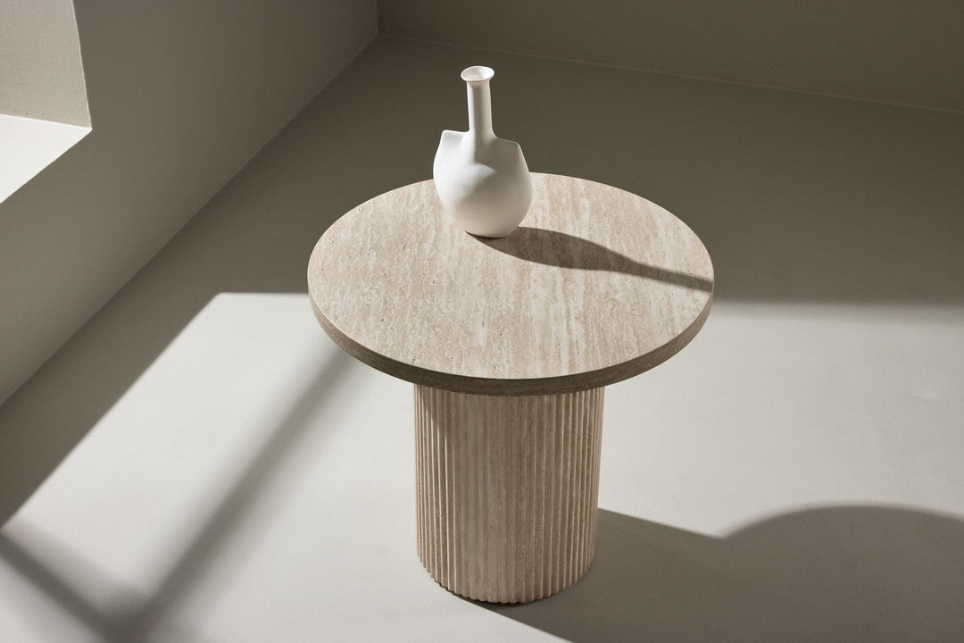 Venture Home Härön Sofa Table ø50x45 cm - Travertinelook