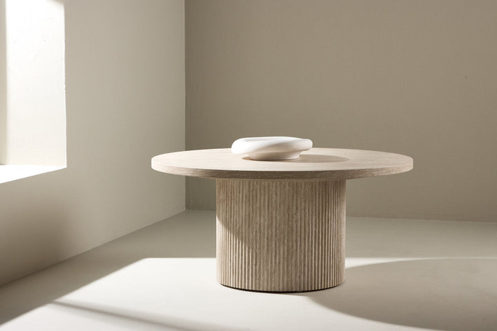 Venture Home Härön Sofa Table ø80x38 cm - Travertinelook