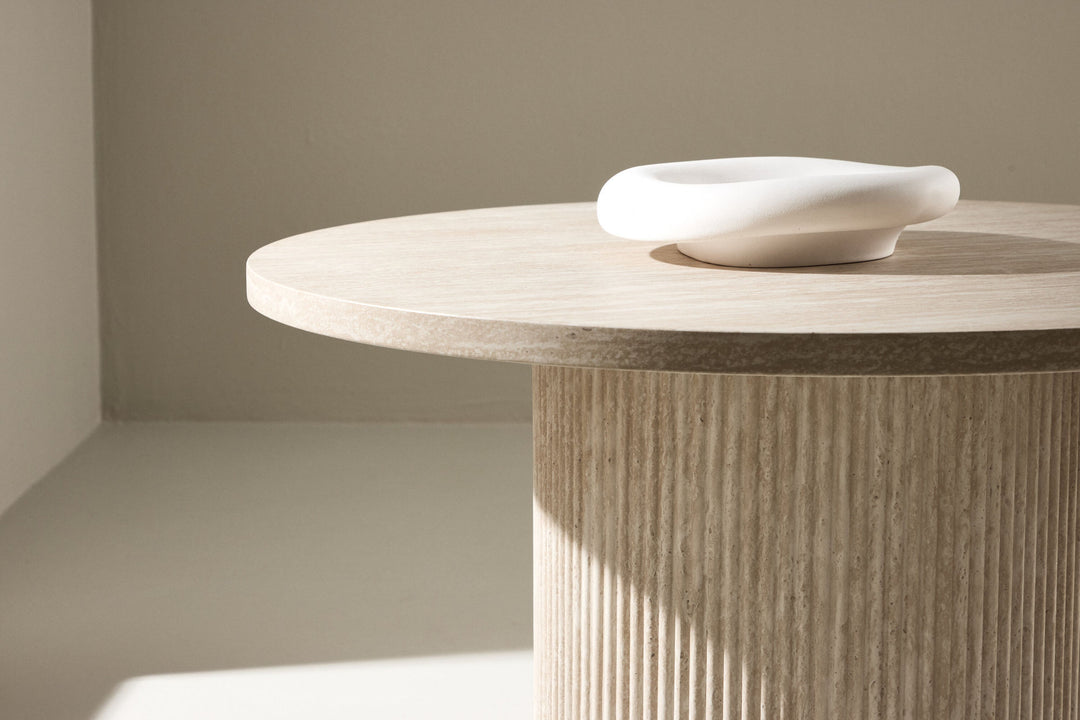 Venture Home Härön Sofa Table ø80x38 cm - Travertinelook