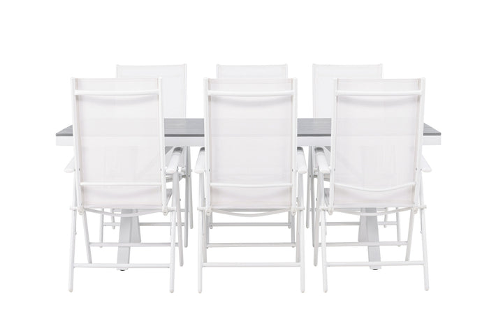 Venture Home Garcia Diningtable Alumnium - White / Light Grey Aintwood / Rectangular 100*200* +Break Diningchair Alumnium - White / Textilene _6