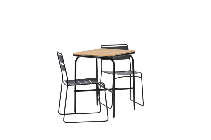 Venture Home Holmbeck Cafetable Steel - Black / Rectangular 55*70*74 +Lina Dining Chair - Black _2
