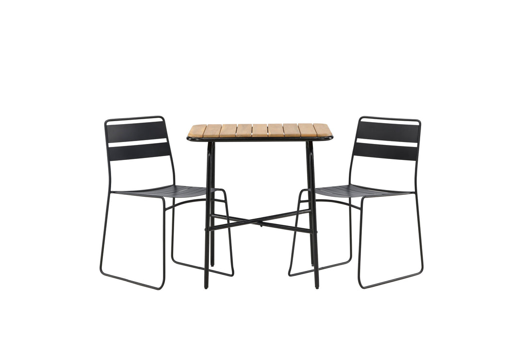 Venture Home Holmbeck Cafetable Steel - Black / Rectangular 55*70*74 +Lina Dining Chair - Black _2