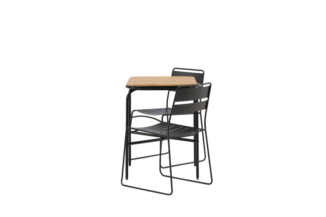Venture Home Holmbeck Cafetable Steel - Black / Rectangular 55*70*74 +Lina Dining Chair - Black _2