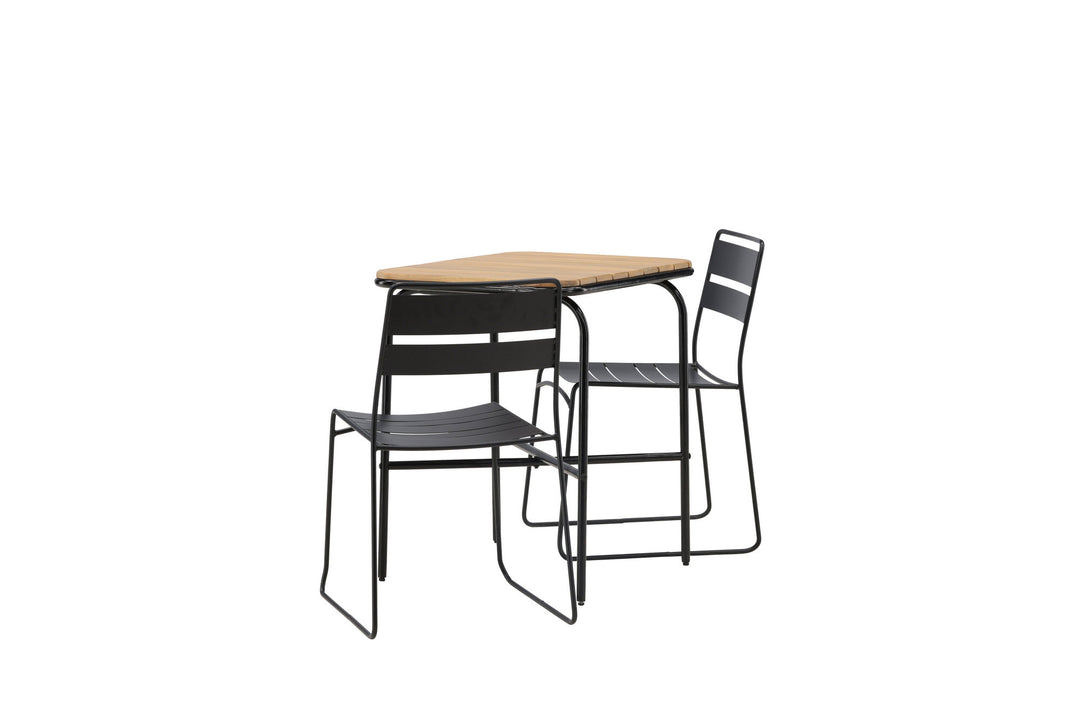 Venture Home Holmbeck Cafetable Steel - Black / Rectangular 55*70*74 +Lina Dining Chair - Black _2