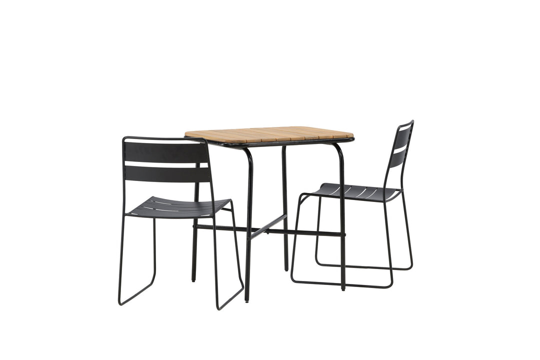 Venture Home Holmbeck Cafetable Steel - Black / Rectangular 55*70*74 +Lina Dining Chair - Black _2