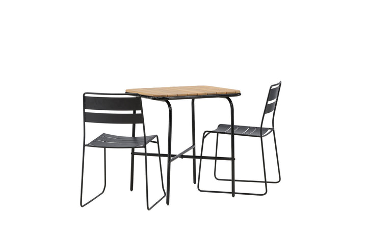 Venture Home Holmbeck Cafetable Steel - Black / Rectangular 55*70*74 +Lina Dining Chair - Black _2