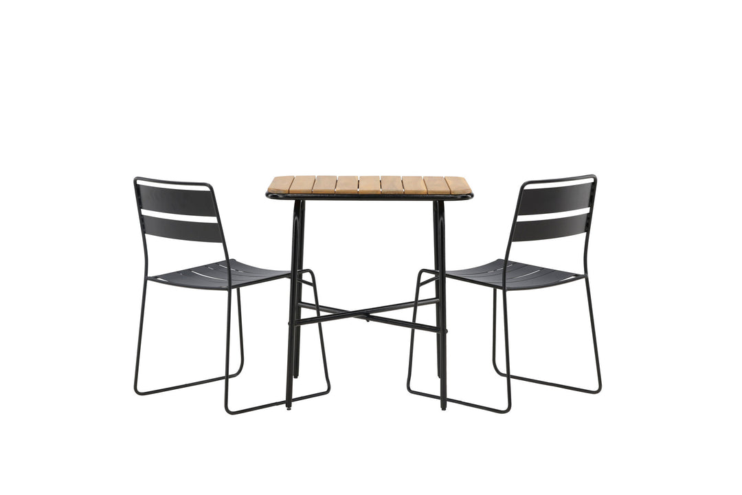 Venture Home Holmbeck Cafetable Steel - Black / Rectangular 55*70*74 +Lina Dining Chair - Black _2