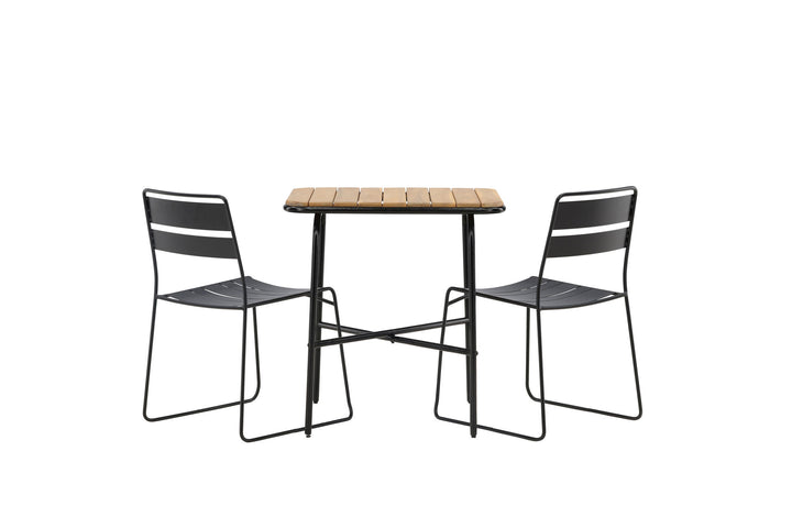 Venture Home Holmbeck Cafetable Steel - Black / Rectangular 55*70*74 +Lina Dining Chair - Black _2