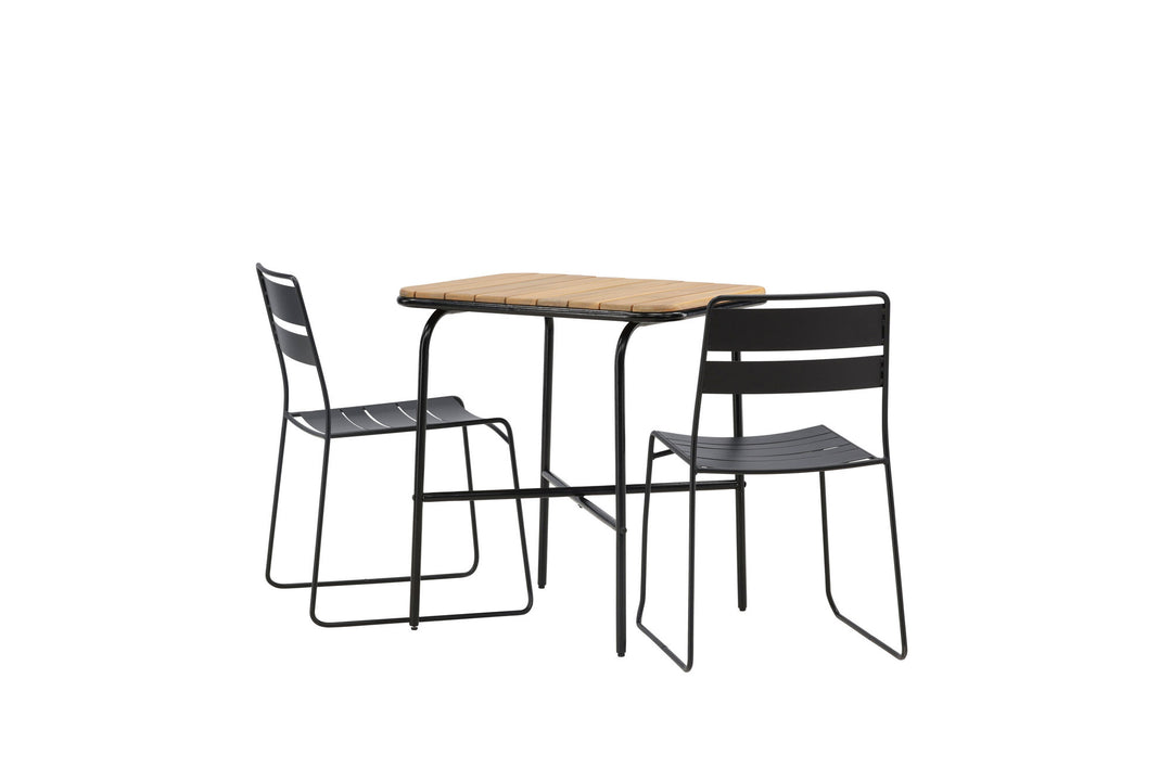 Venture Home Holmbeck Cafetable Steel - Black / Rectangular 55*70*74 +Lina Dining Chair - Black _2