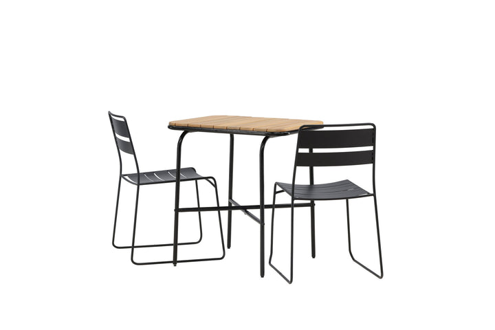 Venture Home Holmbeck Cafetable Steel - Black / Rectangular 55*70*74 +Lina Dining Chair - Black _2