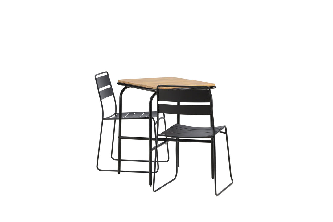 Venture Home Holmbeck Cafetable Steel - Black / Rectangular 55*70*74 +Lina Dining Chair - Black _2