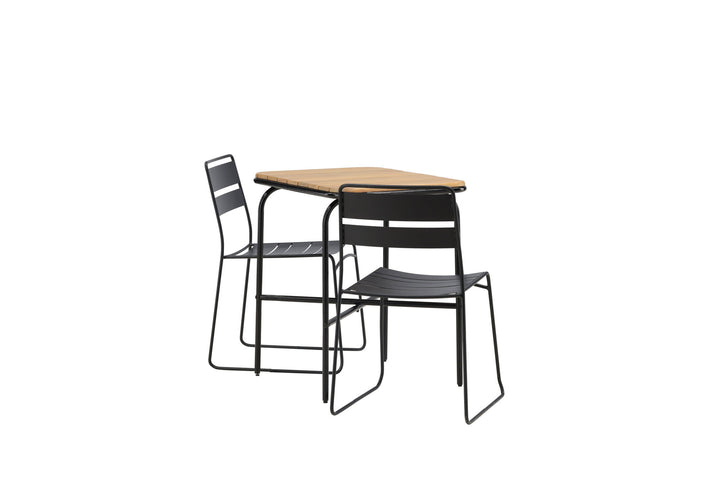 Venture Home Holmbeck Cafetable Steel - Black / Rectangular 55*70*74 +Lina Dining Chair - Black _2