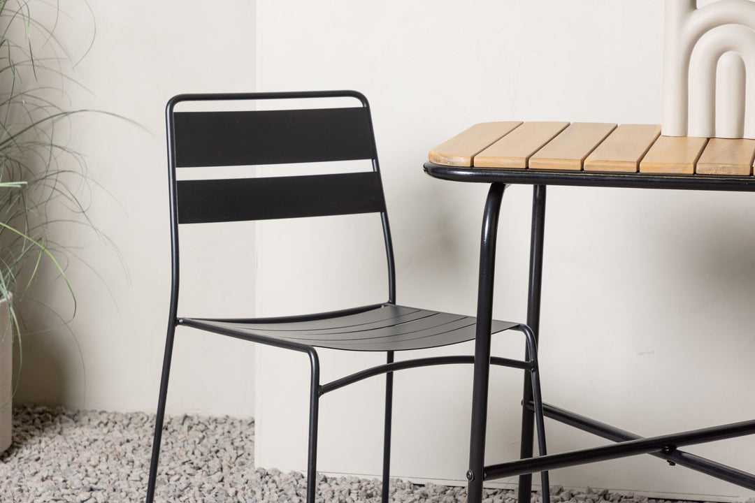 Venture Home Holmbeck Cafetable Steel - Black / Rectangular 55*70*74 +Lina Dining Chair - Black _2