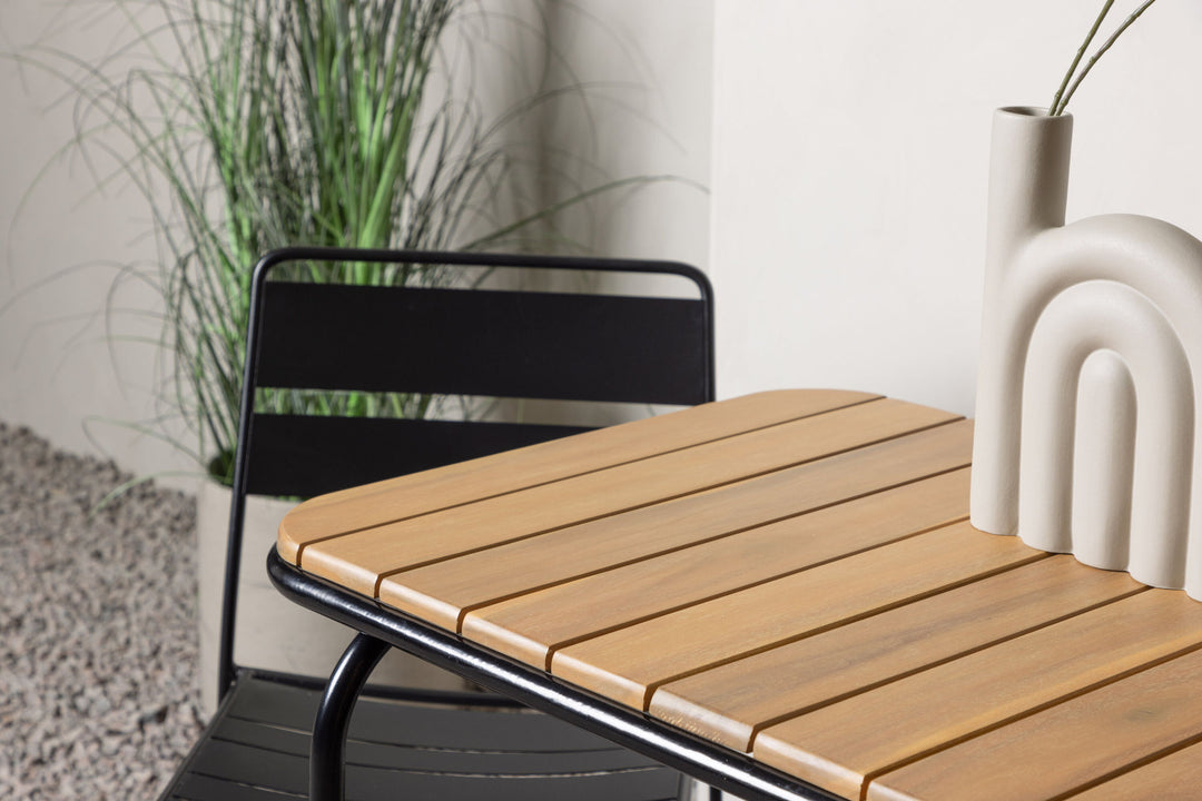Venture Home Holmbeck Cafetable Steel - Black / Rectangular 55*70*74 +Lina Dining Chair - Black _2