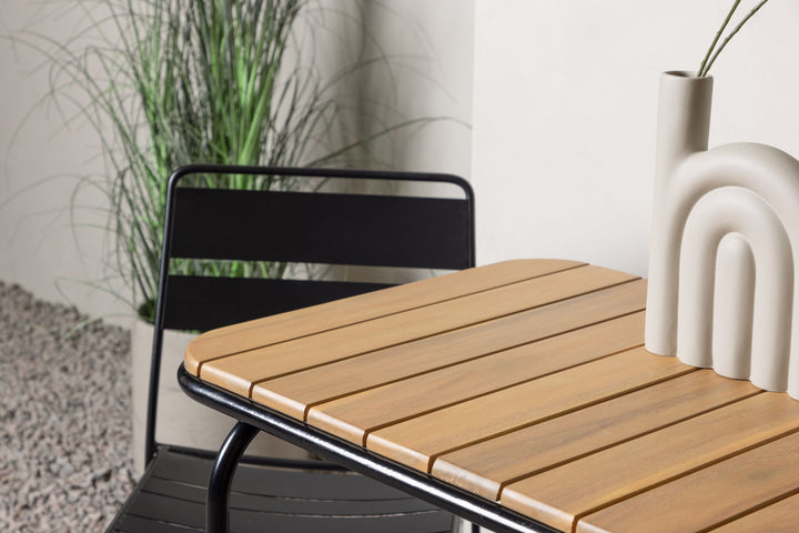 Venture Home Holmbeck Cafetable Steel - Black / Rectangular 55*70*74 +Lina Dining Chair - Black _2