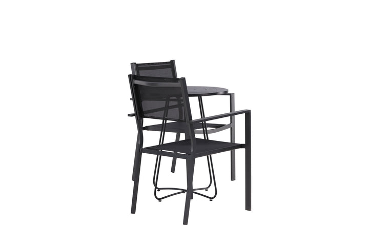 Venture Home Bacong Cafetable Steel - Black / Round ø60** +Copacabana Stacking Chair - Black/Black - Ersätter 4131-408 _2