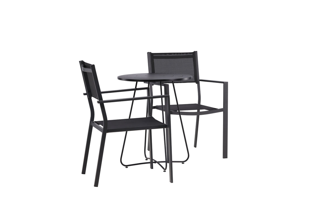Venture Home Bacong Cafetable Steel - Black / Round ø60** +Copacabana Stacking Chair - Black/Black - Ersätter 4131-408 _2
