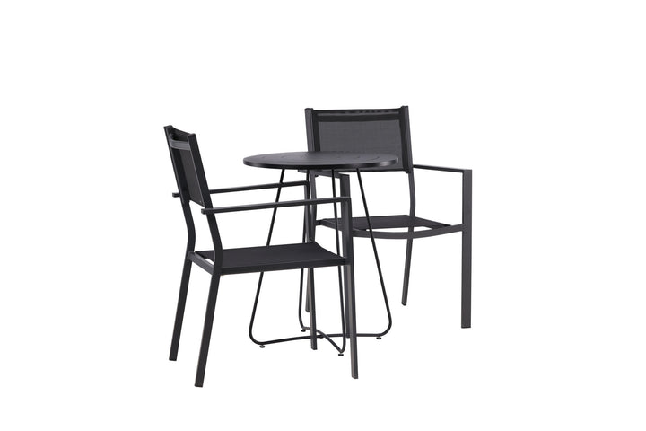 Venture Home Bacong Cafetable Steel - Black / Round ø60** +Copacabana Stacking Chair - Black/Black - Ersätter 4131-408 _2
