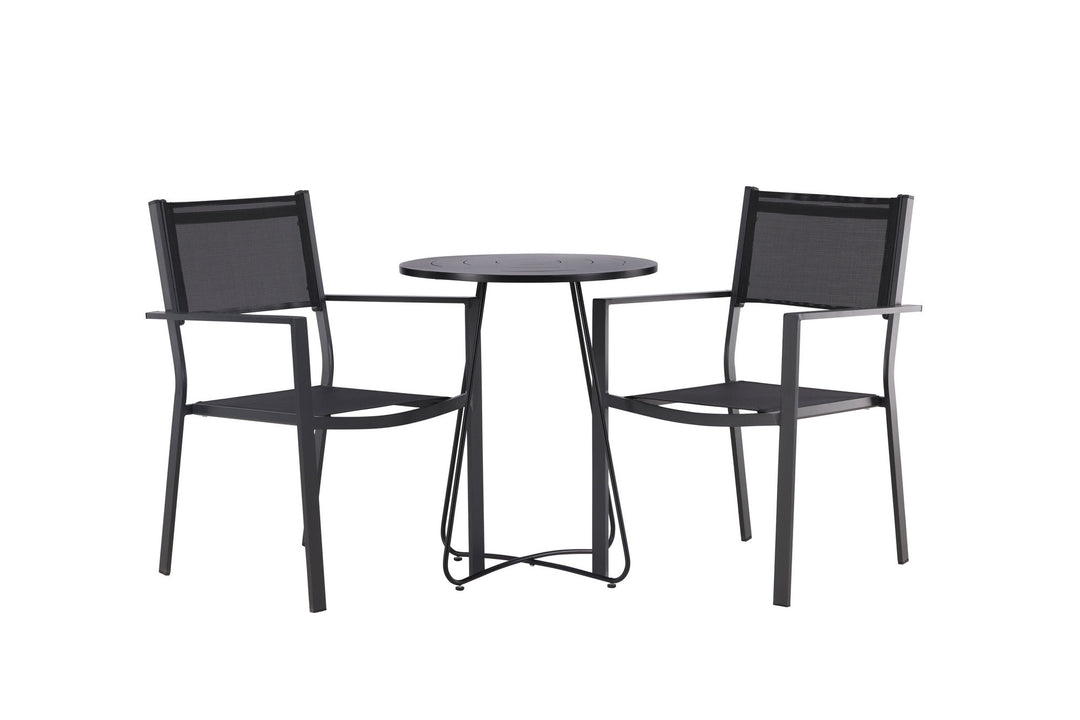 Venture Home Bacong Cafetable Steel - Black / Round ø60** +Copacabana Stacking Chair - Black/Black - Ersätter 4131-408 _2