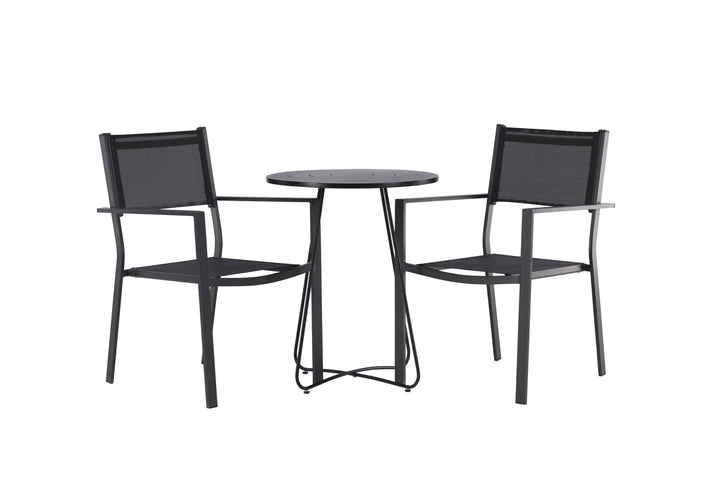 Venture Home Bacong Cafetable Steel - Black / Round ø60** +Copacabana Stacking Chair - Black/Black - Ersätter 4131-408 _2