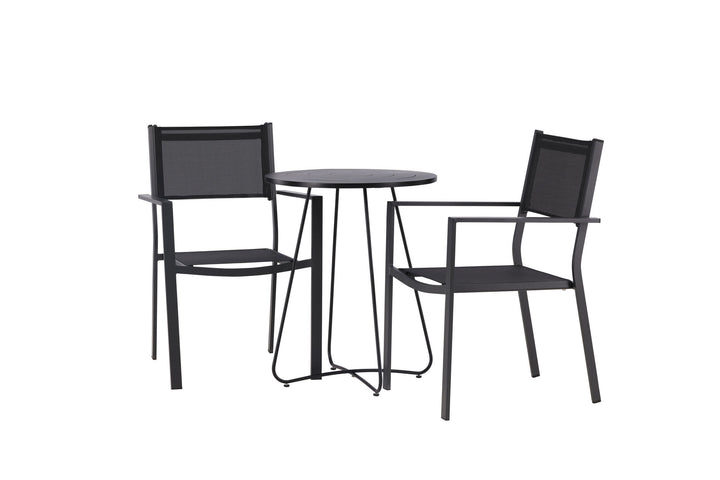 Venture Home Bacong Cafetable Steel - Black / Round ø60** +Copacabana Stacking Chair - Black/Black - Ersätter 4131-408 _2