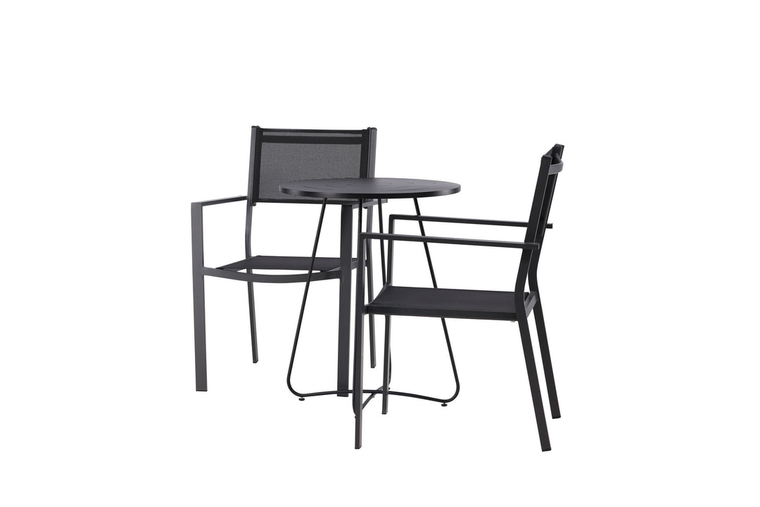 Venture Home Bacong Cafetable Steel - Black / Round ø60** +Copacabana Stacking Chair - Black/Black - Ersätter 4131-408 _2